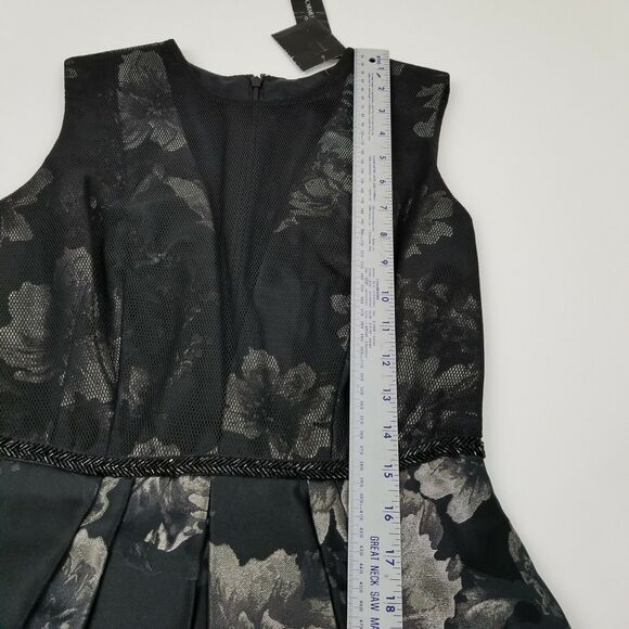 Carmen Marc Valvo Mesh Insert Brocade Cocktail Women's Dress Sz 4 NWT $680 D1 - Picture 7 of 8
